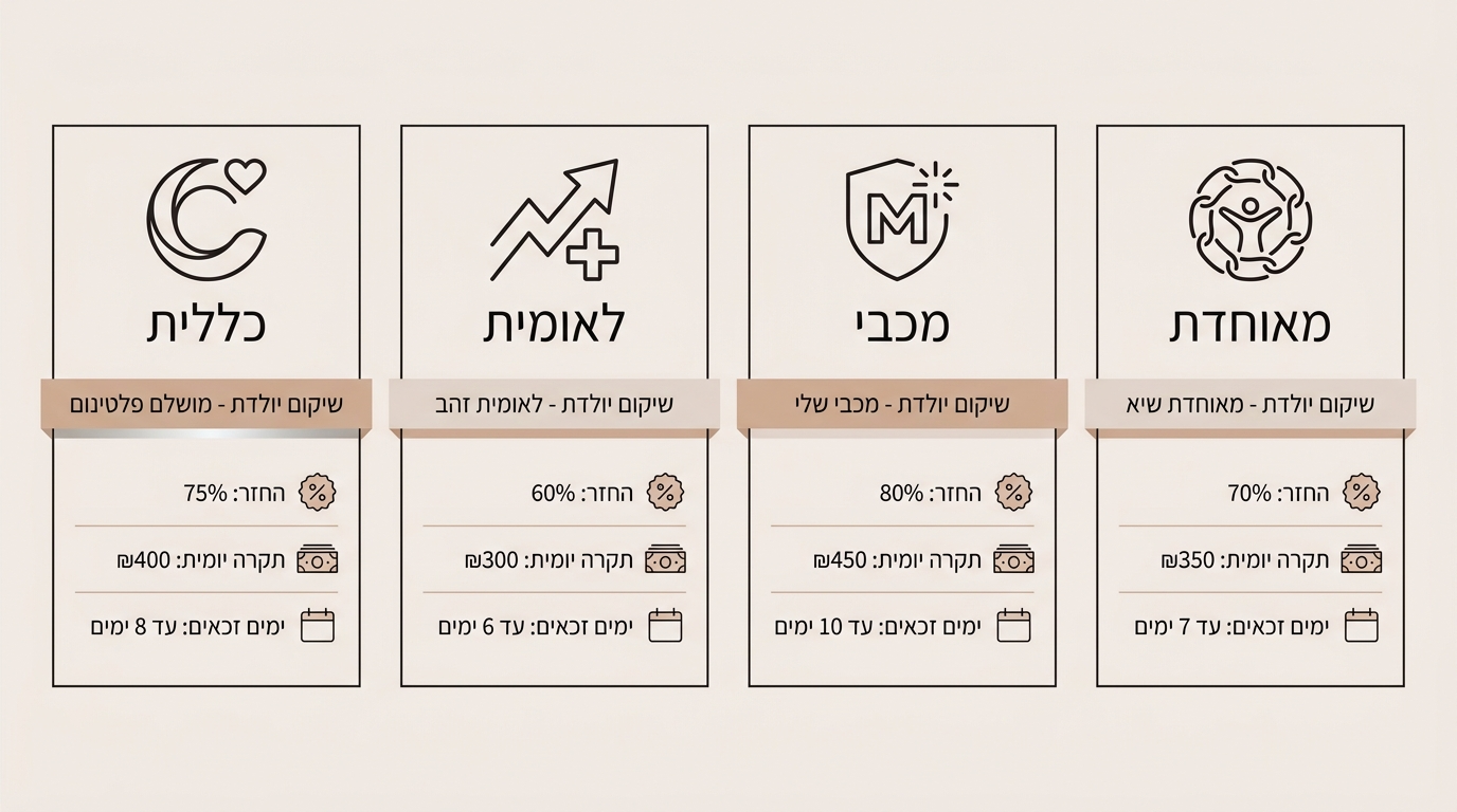 השוואת זכויות יולדת בין קופות החולים השונות